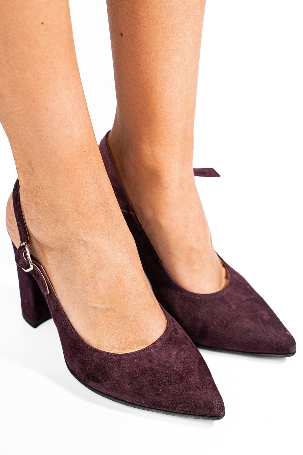 Bordó fordított bőr magassarkú cipők 1s7h950