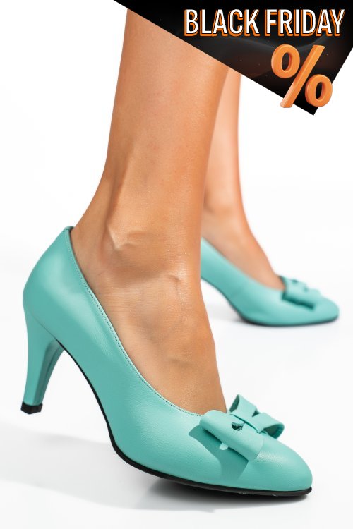 Türkiz természetes bőr magassarkú cipők 5s7h772