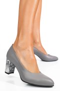 Szürke természetes bőr magassarkú cipők 3s7h015