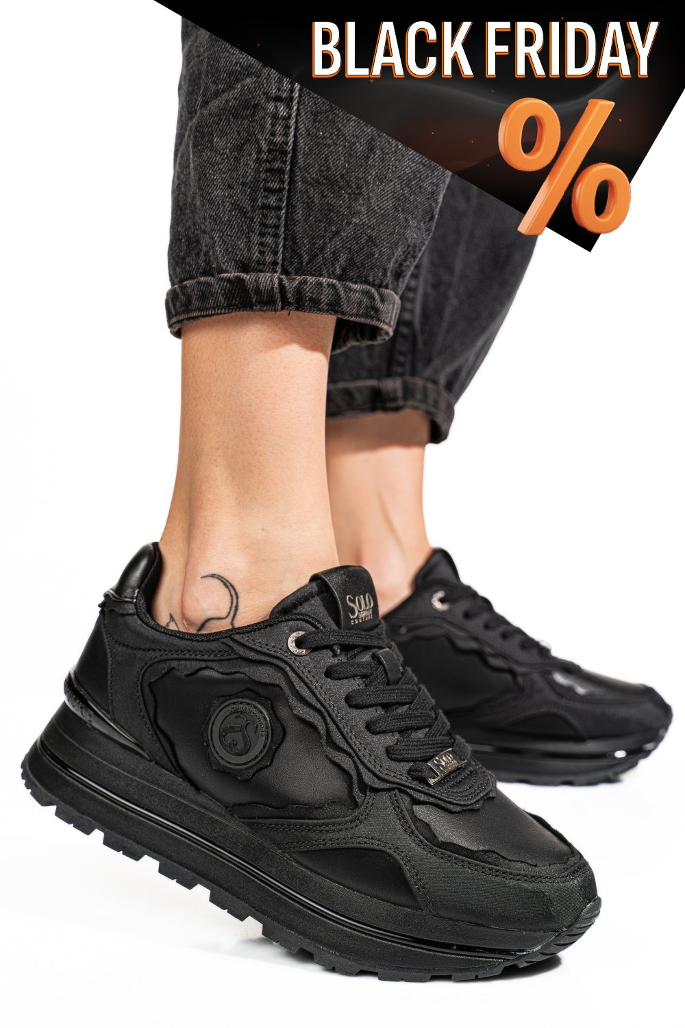 Fekete sport cipők ss7hcw423p06