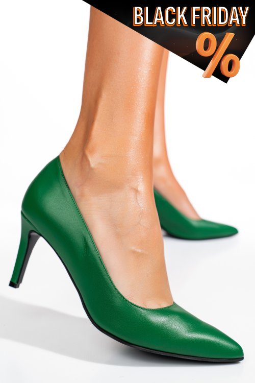 Zöld természetes bőr magassarkú cipők 1s7h218