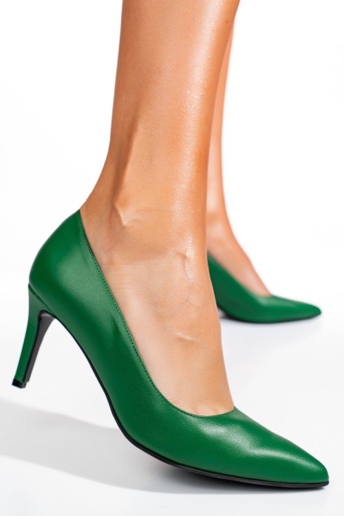 Zöld természetes bőr magassarkú cipők 1s7h218