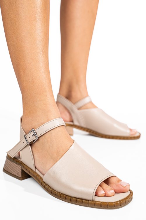 Bézs természetes bőr szandál 4s7h67