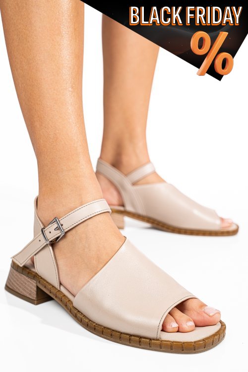 Bézs természetes bőr szandál 4s7h67