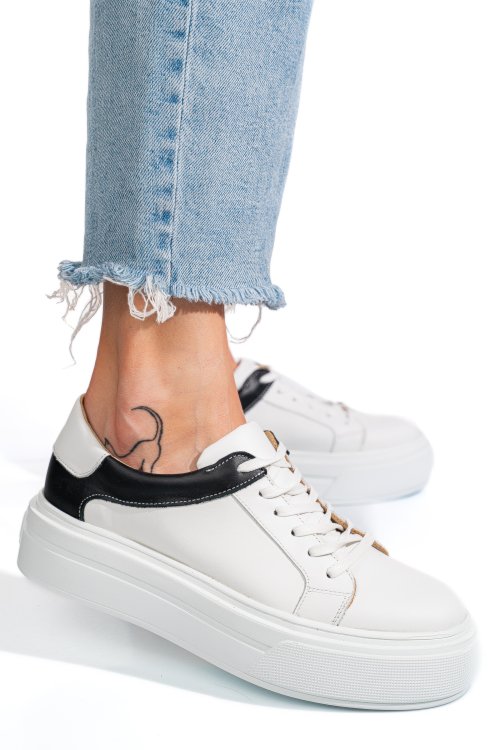 Fehér természetes bőr sport cipők 3s7h000b