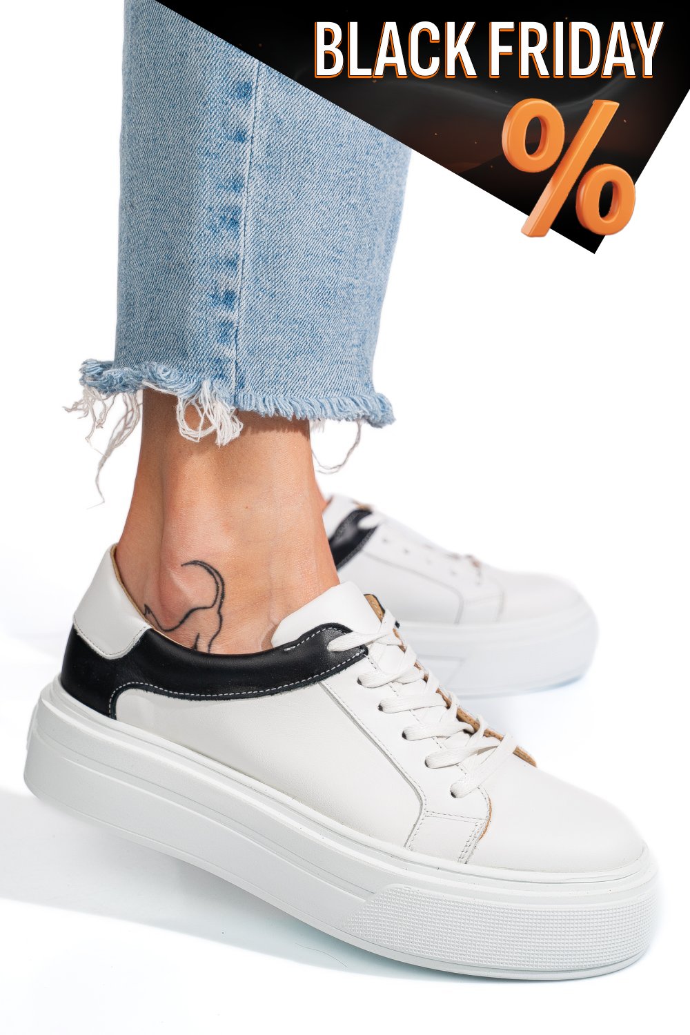 Fehér természetes bőr sport cipők 3s7h000b