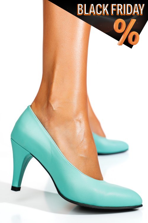 Türkiz természetes bőr magassarkú cipők 1s7h972-a