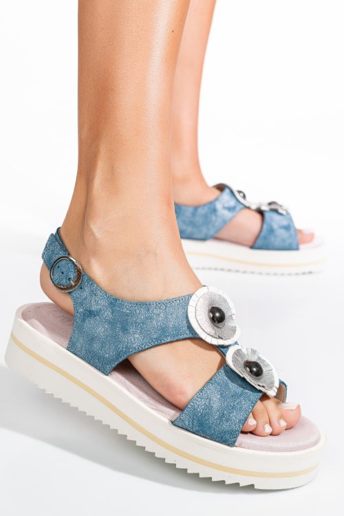 Kék természetes bőr szandál 9s7hk70