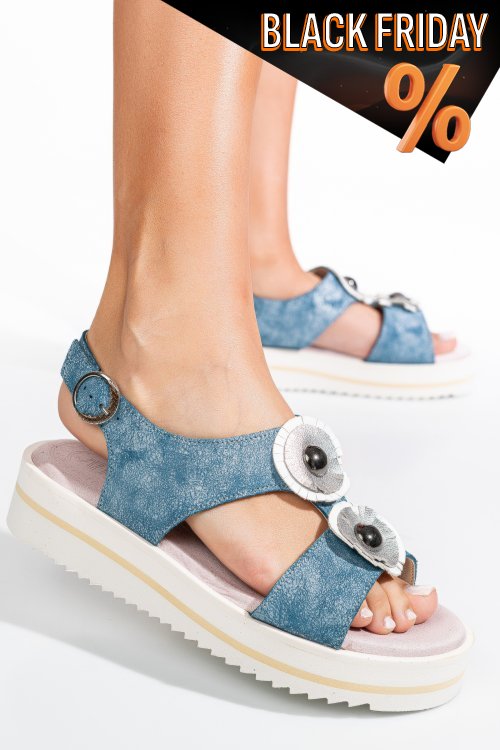 Kék természetes bőr szandál 9s7hk70