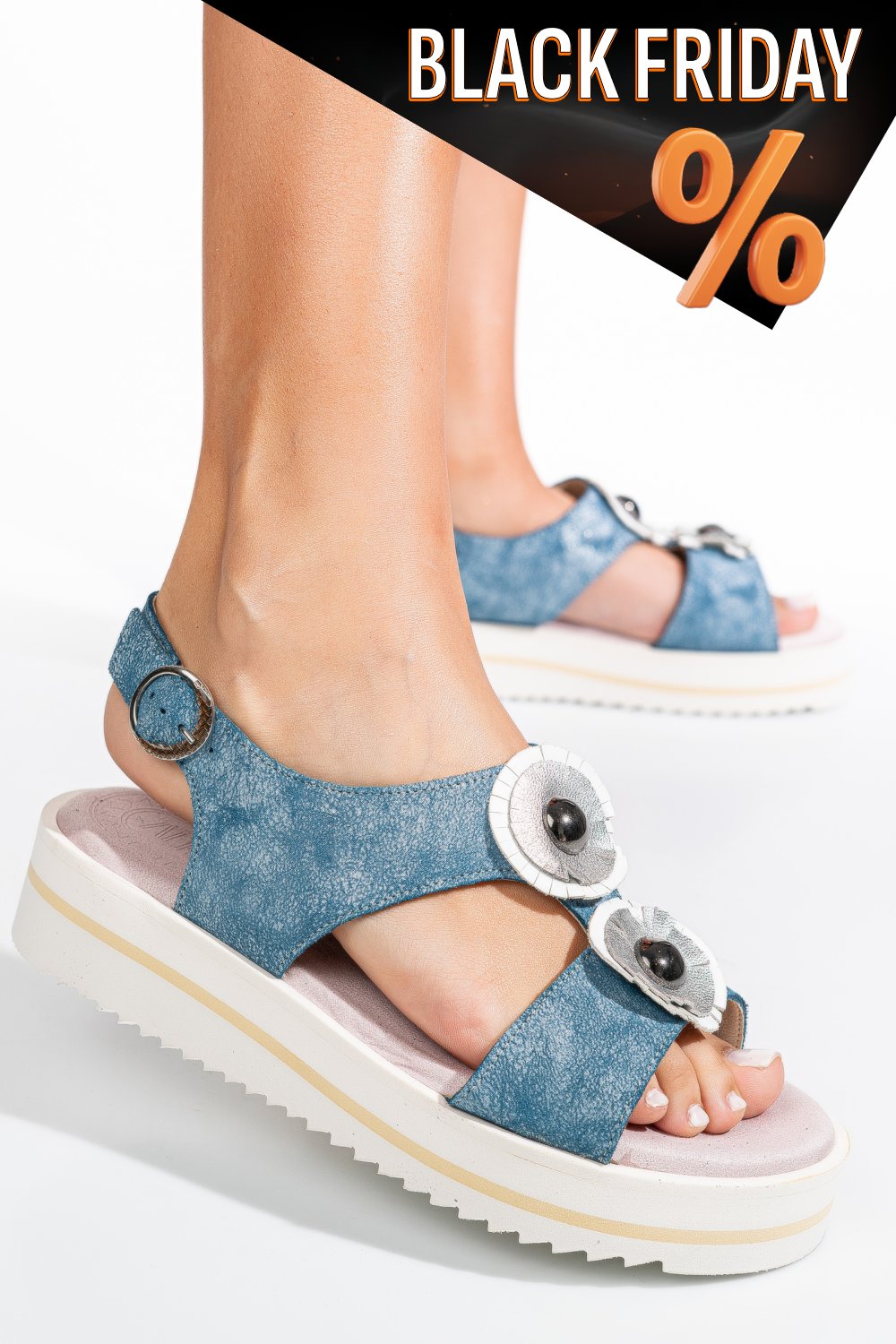 Kék természetes bőr szandál 9s7hk70