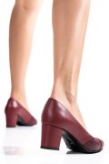 Bordó természetes bőr magassarkú cipők 3s7h020