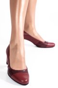 Bordó természetes bőr magassarkú cipők 3s7h020