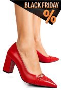 Piros természetes bőr magassarkú cipők 2s7h359