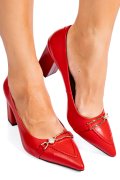 Piros természetes bőr magassarkú cipők 2s7h359