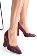 Bordó természetes bőr magassarkú cipők 1s7h985