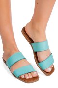 Türkiz természetes bőr papucs ks7hzt-004
