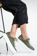 Zöld természetes bőr sport cipők 3s7h001