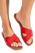 Piros természetes bőr szandál ks7hzt-005
