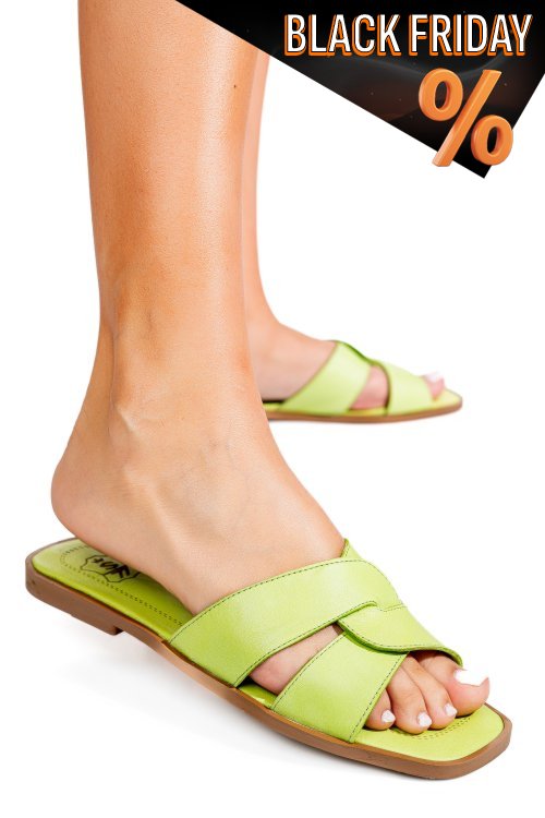 Zöld természetes bőr szandál ks7hzt-006