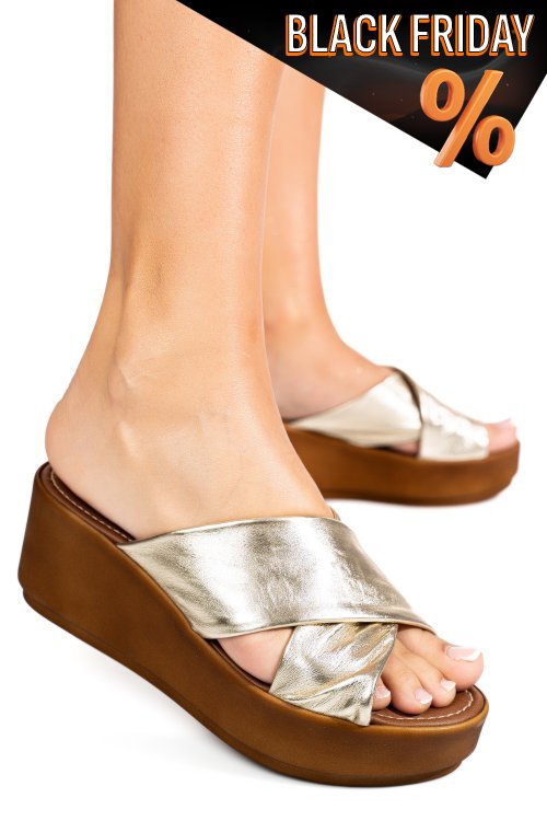 Arany természetes bőr szandál gs7henova