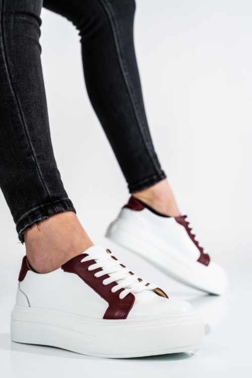 Bordó természetes bőr sport cipők 3s7h001