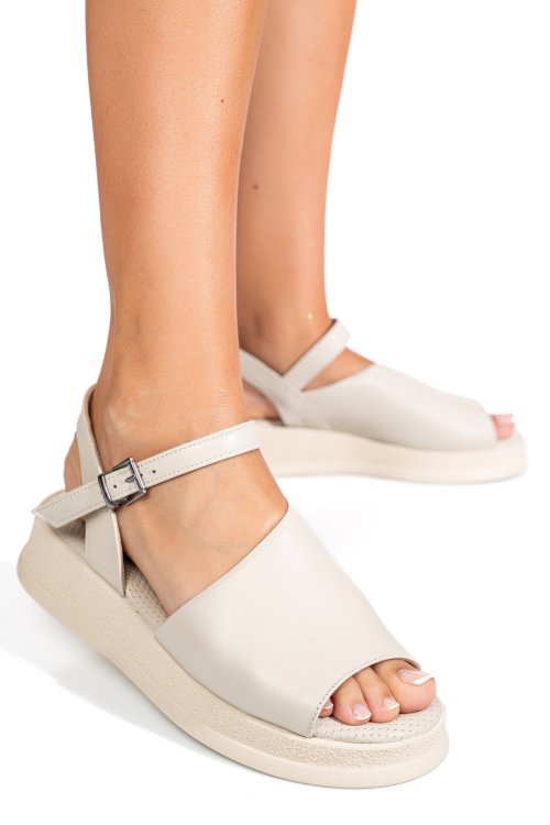 Bézs természetes bőr szandál 4s7h671