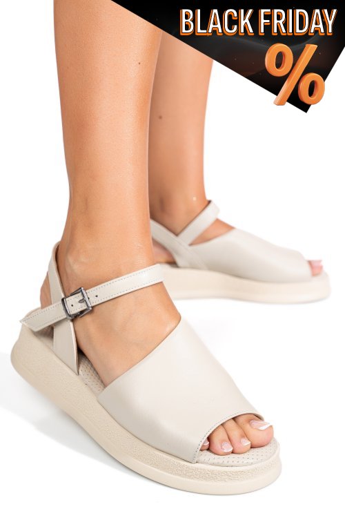 Bézs természetes bőr szandál 4s7h671