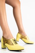 Sárga természetes bőr magassarkú cipők 1s7h515
