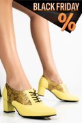 Sárga természetes bőr magassarkú cipők 1s7h515