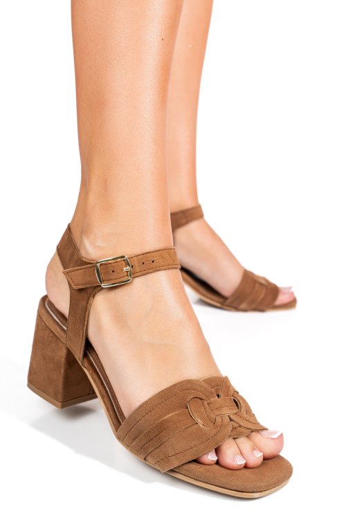 Barna fordított bőr szandál es7hm-8659