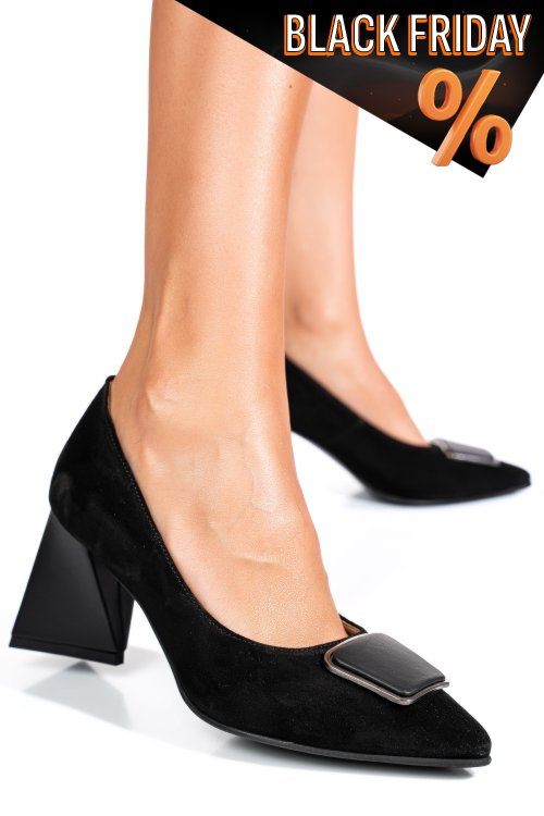 Fekete természetes bőr magassarkú cipők 5s7h665-b