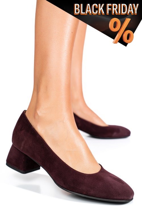 Bordó fordított bőr magassarkú cipők 5s7h545