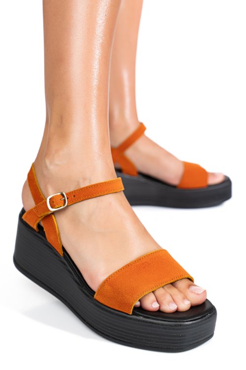 Narancs sárga természetes bőr szandál 3s7h446170