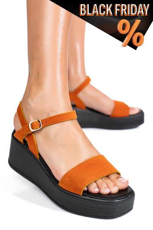 Narancs sárga természetes bőr szandál 3s7h446170