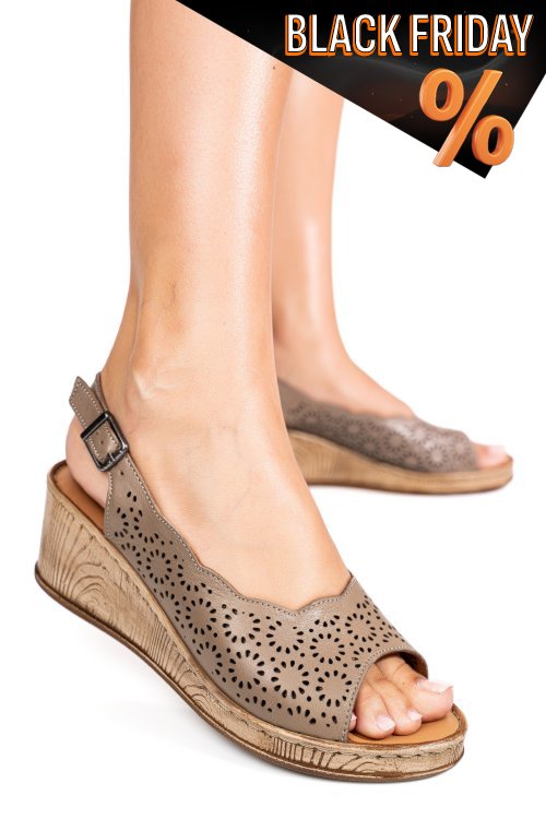 Bézs természetes bőr szandál 6s7h00am