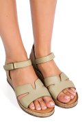 Zöld természetes bőr szandál 6s7h03am