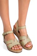 Zöld természetes bőr szandál 6s7h03am