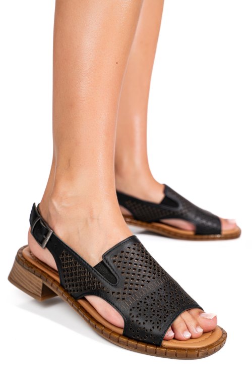 Fekete természetes bőr szandál 5s7h0-320