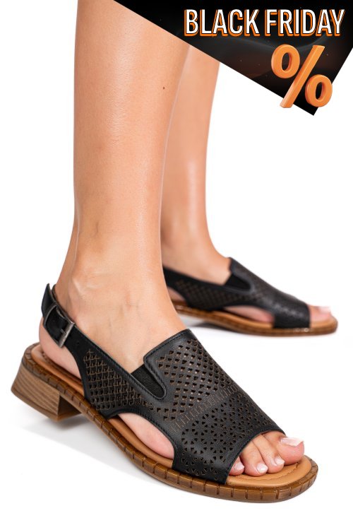 Fekete természetes bőr szandál 5s7h0-320