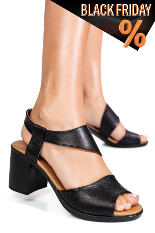 Fekete természetes bőr szandál 0s7h75