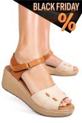 Bézs természetes bőr szandál 1s7h57