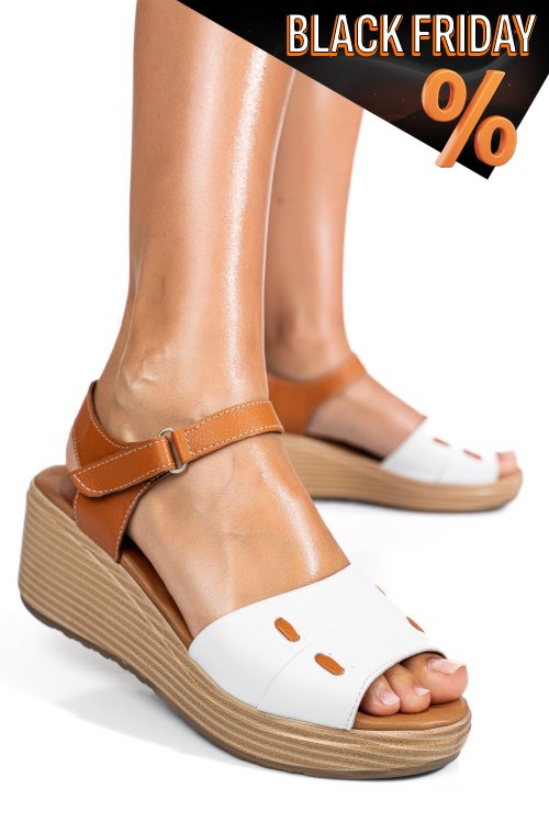 Fehér természetes bőr szandál 1s7h57