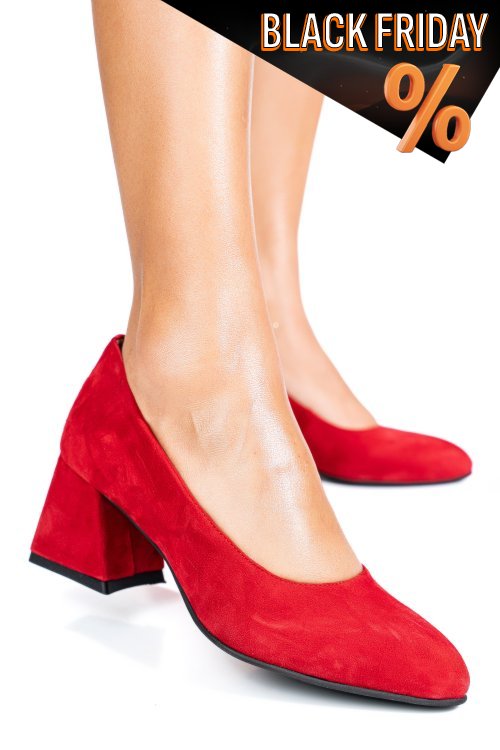 Piros természetes bőr magassarkú cipők 5s7h010