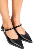 Fekete természetes bőr magassarkú cipők as7hn650ve