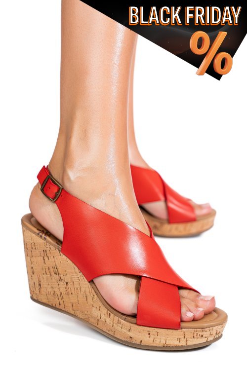 Piros természetes bőr szandál ts7hp0c25