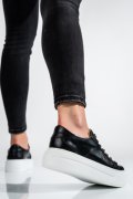 Fekete természetes bőr sport cipők 3s7h000