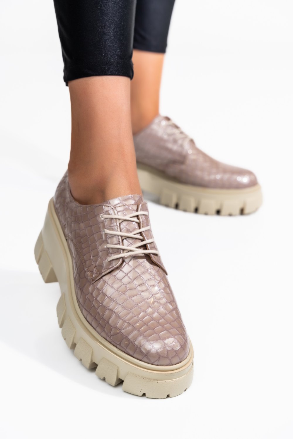 Rózsaszín természetes bőr női lapos cipők 2s7h085