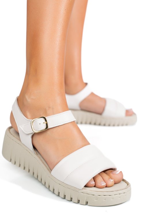 Fehér természetes bőr szandál 8s7h215443