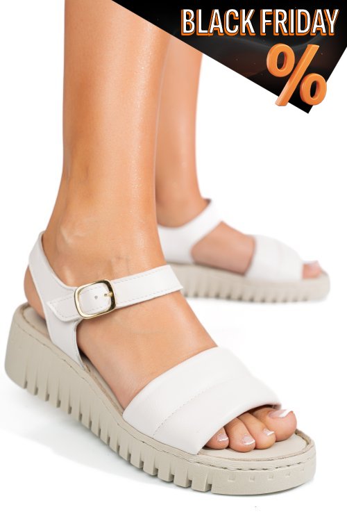 Fehér természetes bőr szandál 8s7h215443