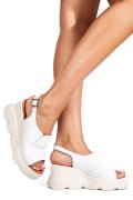 Fehér természetes bőr szandál ys7h11